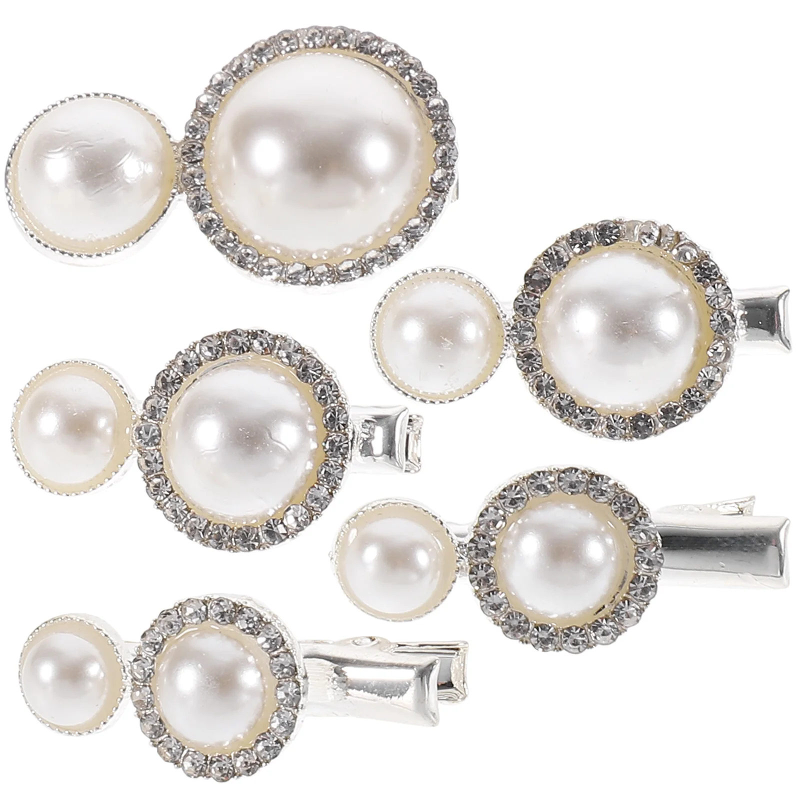 

5pcs Pearl Hair Clips Small Edge Gold Retro Bride Wedding Decorative Pins for Women Girls Thin Hair Accessories