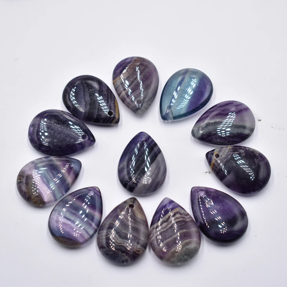 Modische, hochwertige Anhänger aus natürlichem Tigerauge und Amethyst in Tropfenform für die Schmuckherstellung, 12 Stück/Lot, kostenloser Versand. – Detail 16