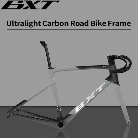 BXT Super light 950g Carbon Road Bike Frame, Disc Brake Bicycle Frameset Thru Axle BB T47, T700+T800 carbon fiber Road Frame