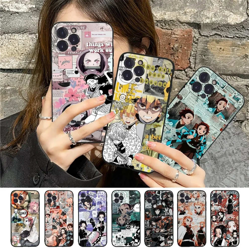 Demon Slayer Anime Phone Case Silicone Soft for iphone 14 13 12 11 Pro Mini XS MAX 8 7 6 Plus X XS XR Cover