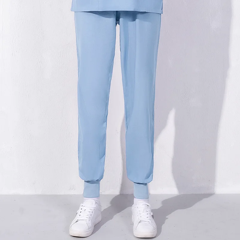 Nurse Pants White Female Nurse Uniform Pants Summer Thin Pink Elastic Waist Large Blue Long Pants Medical Work Pants