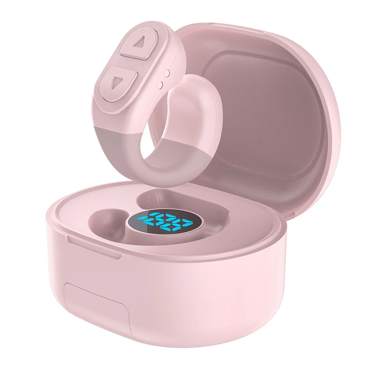 A57G-Scrolling Ring Remote Bluetooth Page Turner Clicker with Digital Charging Case for Kindle IOS Android Phone-Pink