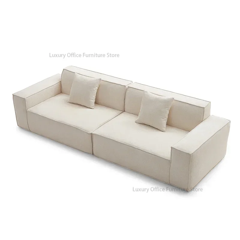 Vacuum Compression Rolled Bean Curd Block Living Room Sofa Apartment Straight Row Fabric Sofa Italian Minimalism Home Furniture