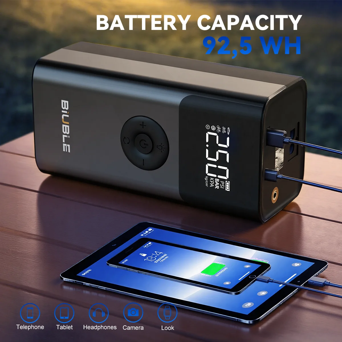 مشغل قفز السيارة المحمول، 12 فولت بطارية السيارة، 26800 مللي أمبير/21800 مللي أمبير لجميع محرك الديزل 10 لتر معزز #3