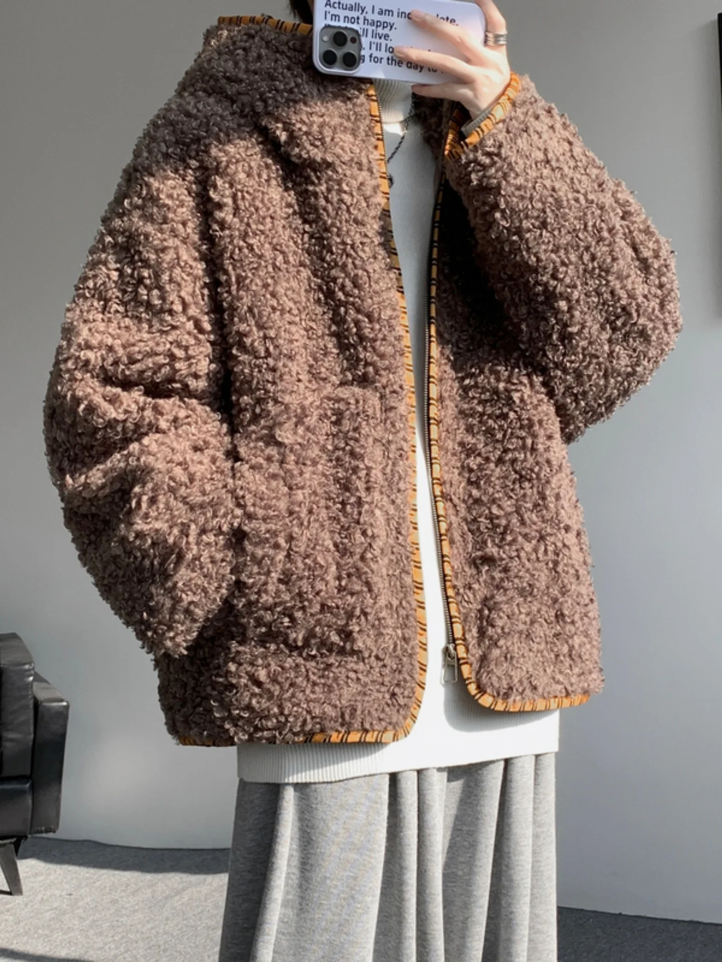 

Мужское шерстяное пальто в американском ретро-стиле с тигровым принтом, утепленная зимняя куртка с капюшоном из овечьего вельвета, теплая хлопковая одежда