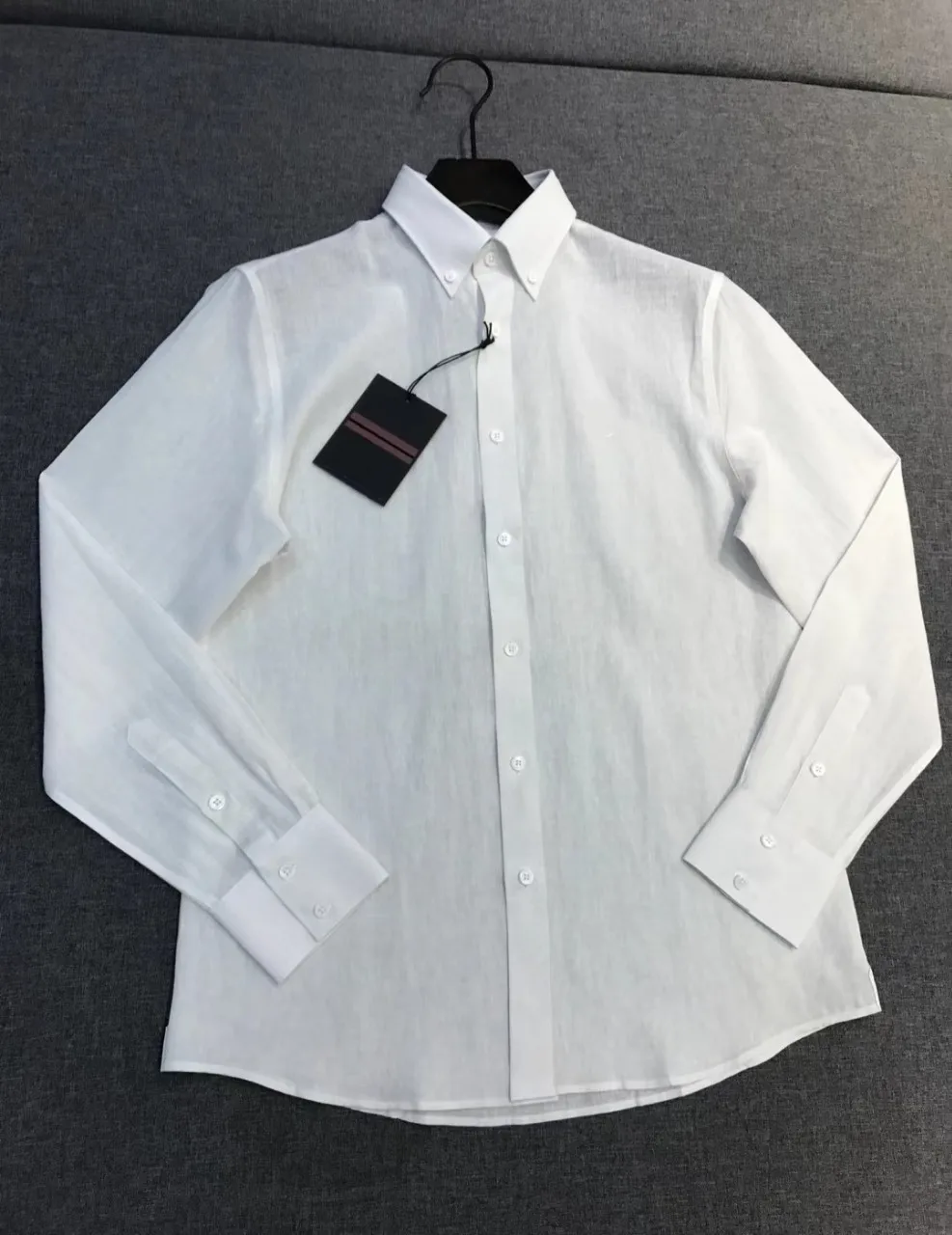 Men's Pure Linen Long Sleeve Business Casual Shirt Comfortable Breathable Top 40s Linen Breathable