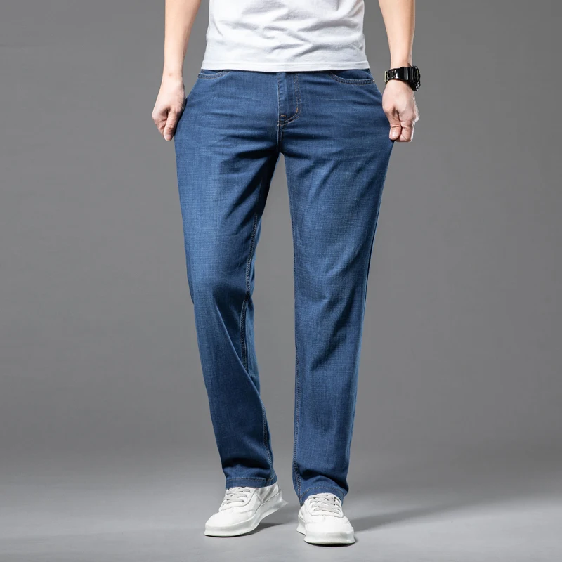 

Summer Thin Jeans Men's Straight Loose Men's Clothing Business Office Youth 2024 New Casual Long Pants