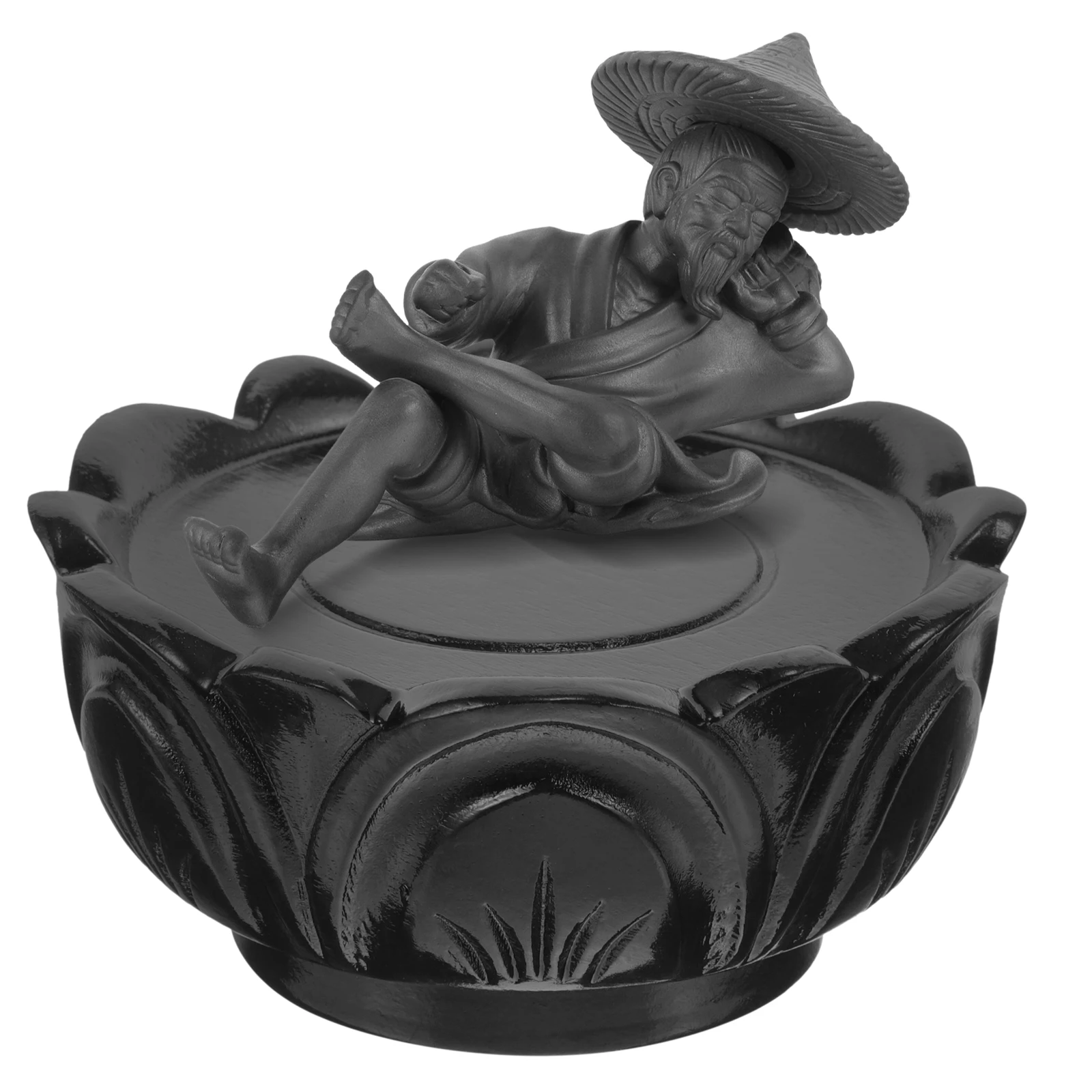 

Lotus Base Statue Display Decor Stand Desktop Wood Small Chinese Style Pedestal Flower Vase Living Room
