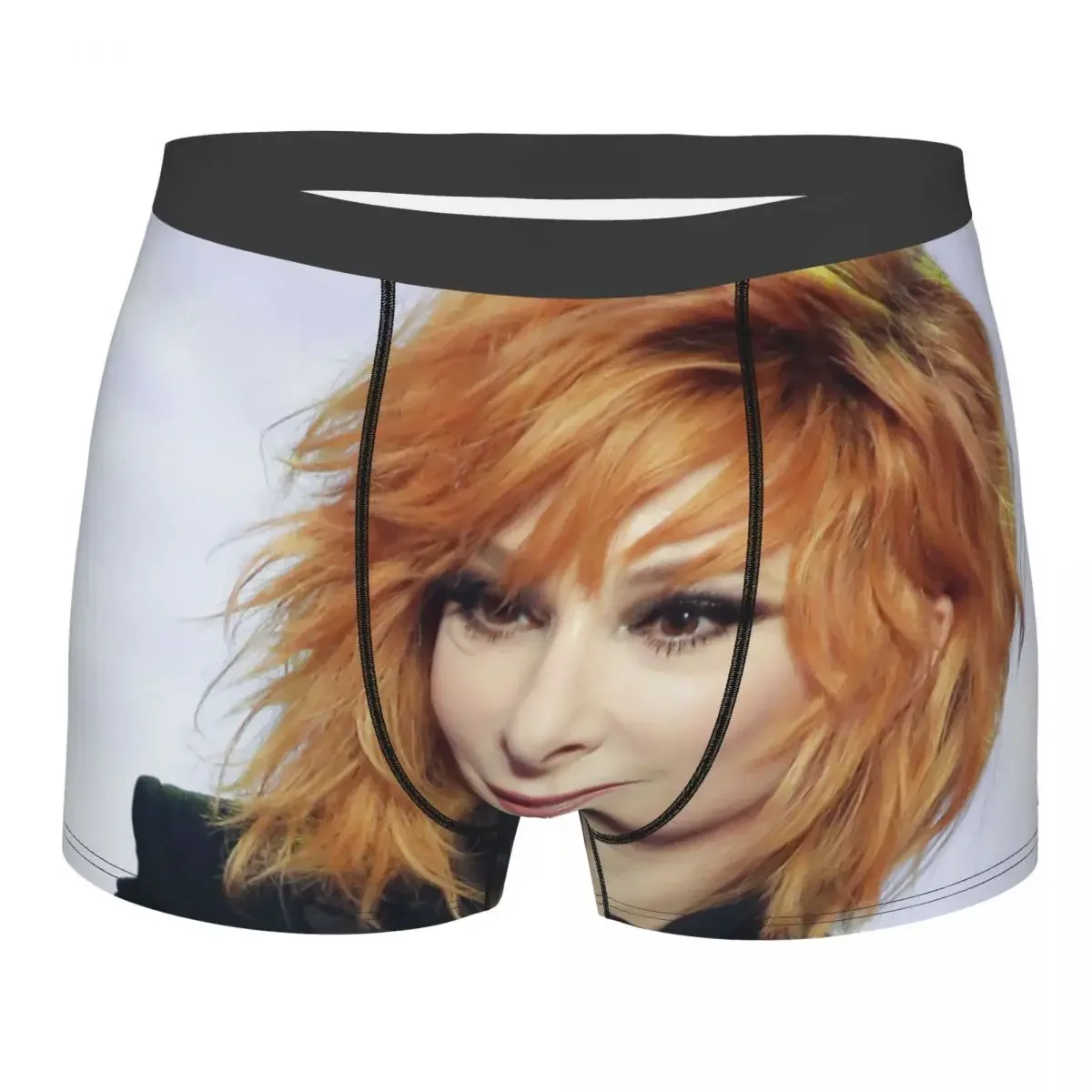 Male Cool Pretty Mylene Farmer Underwear French Singer Boxer Briefs Stretch Shorts Panties Underpants