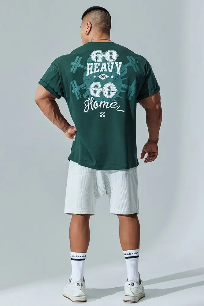 

Мускулистая собака, спортивная футболка, мужская летняя новая свободная повседневная дышащая футболка с американским принтом и короткими рукавами для тренировок и фитнеса