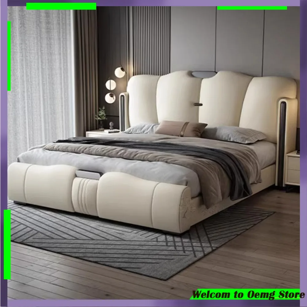 

Multifunctional Minimalist Aesthetic Bed Modern Headboard Stylish Double Lounge Camas Matrimonial Home Decor Luxury Decor