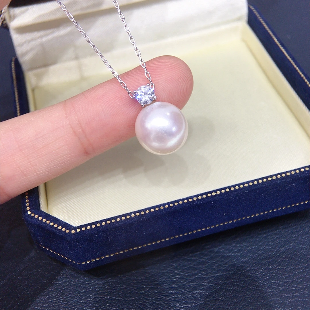 AAAA 10-11mm 11-12mm 12-13mm White South Sea Pearl Pendant Necklace Natural Jewelry Precision S925 Sterling Silver Versatile