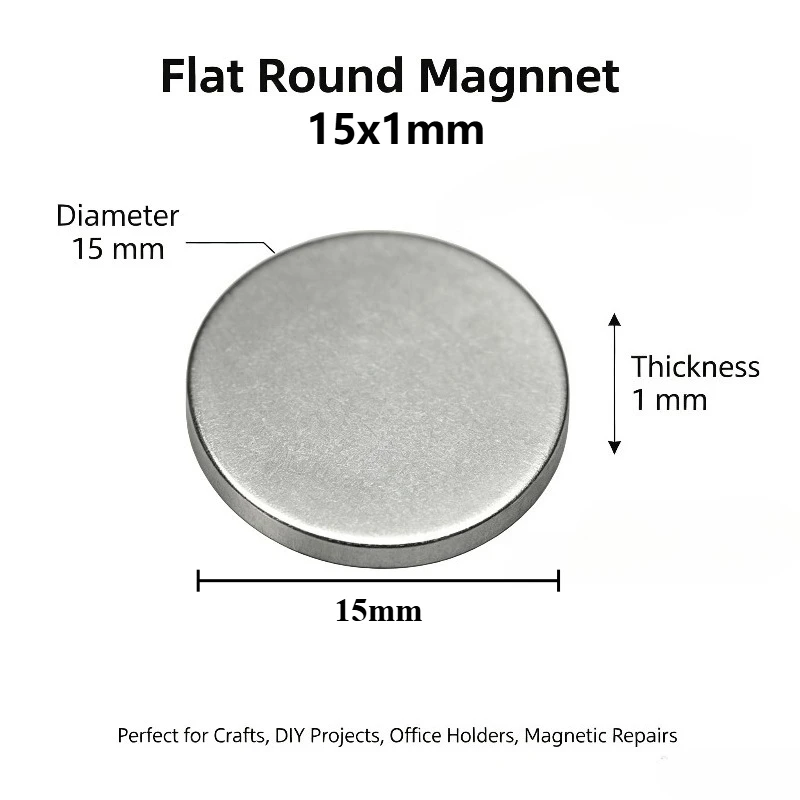 N35 Neodymium Magnet 15x1mm Strong Rare Earth Small Round Permanent Disc Magnets for DIY Craft 15*1mm