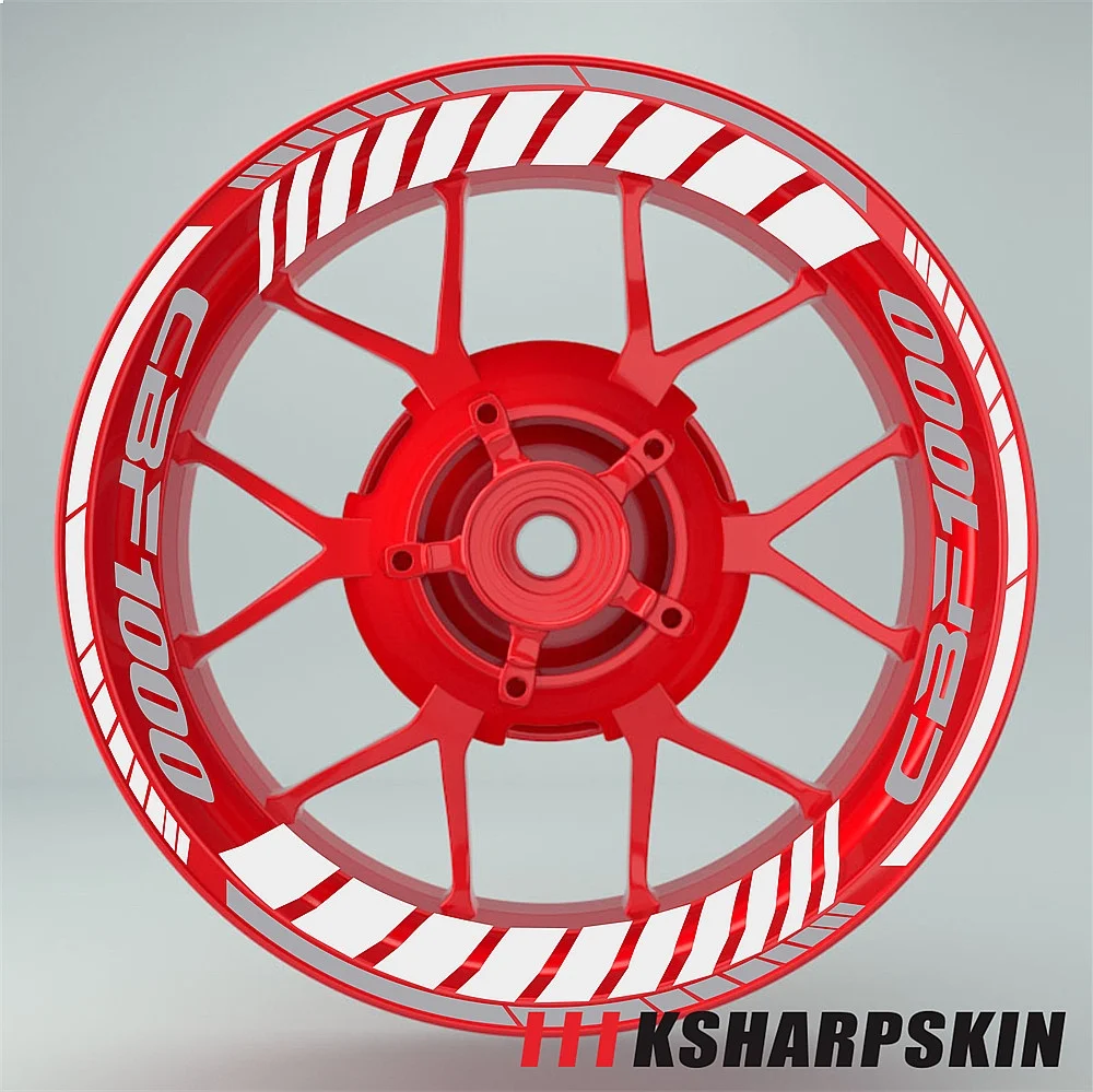 Multiple Color Motorcycle Tire Waterproof Reflective Stripe Wheel Logo Stickers Decals for HONDA CBF1000