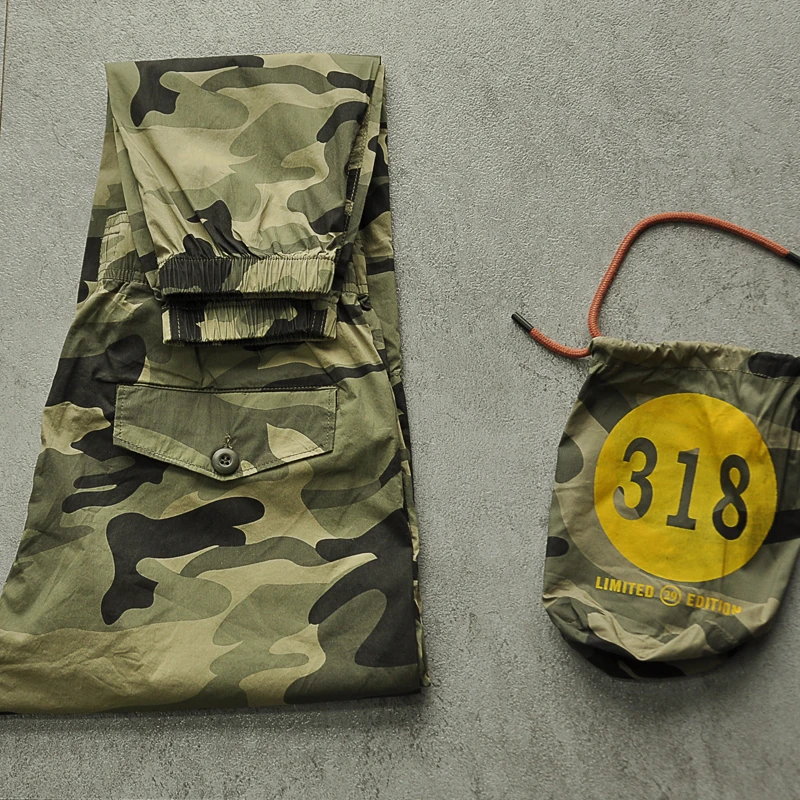 

Men's Summer Ultra-Thin Breathable Quick-Dry Loose Camouflage Drawstring Sports Pants Casual Trousers Trendy Cotton Blend