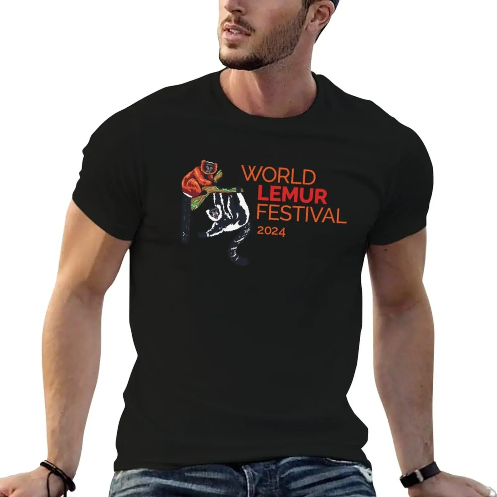 

2024 World Lemur Festival featuring ruffed lemurs T-Shirt tops sublime oversizeds graphic tee shirt t shirts for men pack