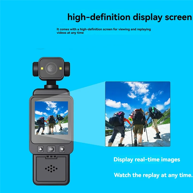 كاميرا فيديو رقمية صغيرة محمولة 1080 بكسل 270 °   عدسة قابلة للدوران 128G HD WIFI كاميرا رياضية خارجية مسجل إنفاذ القانون