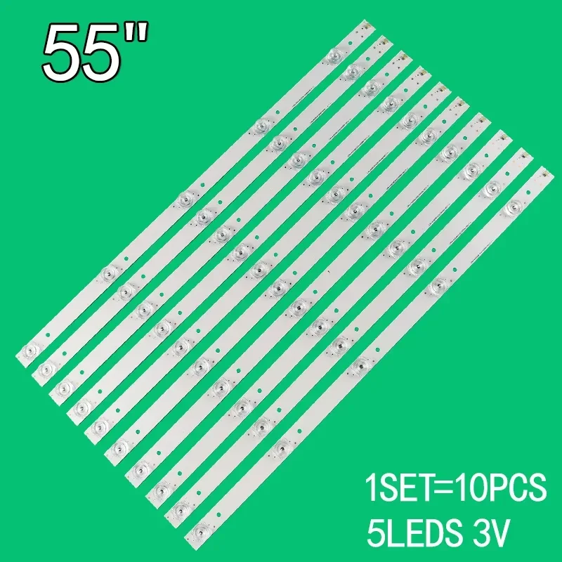 

10pcs=1set 5leds 3v 535mm for Haier 55-inch LCDTV 55UFC2500A RTUC5537 LE55Q9000U backlight strip CRH-K55EMD30301005684-REV1.3 l