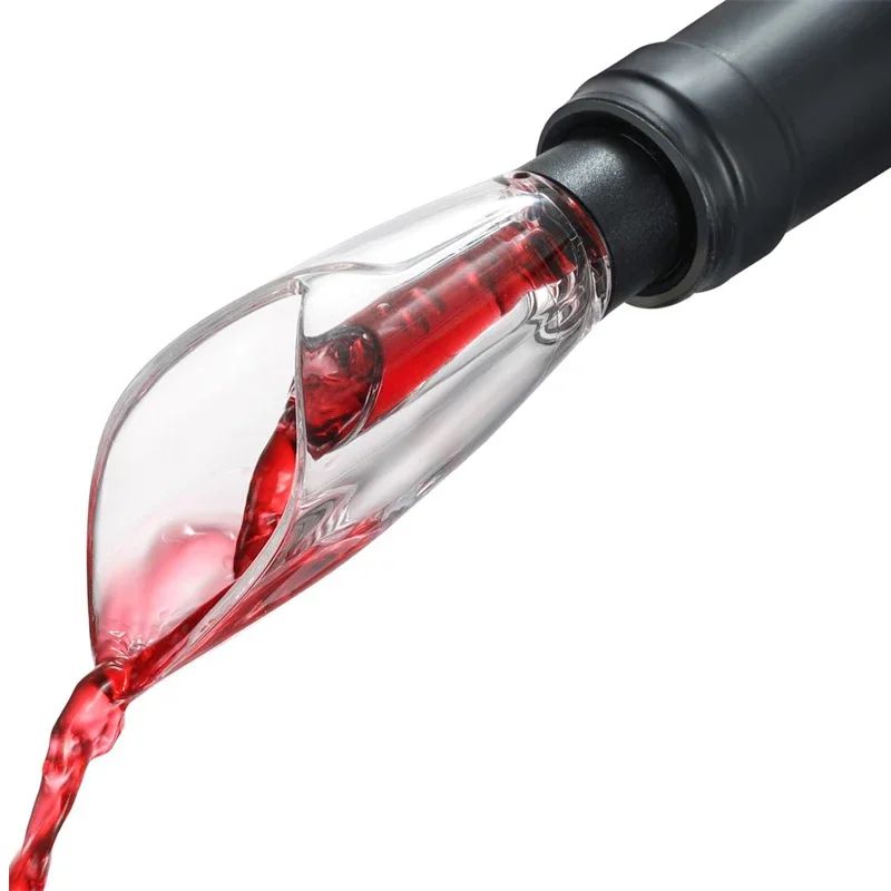Bec verseur d'aérateur de vin et pompe à vide de bouchon de vin, carafe à vin avec aérateur saveur améliorée bulles de Bouquet améliorées