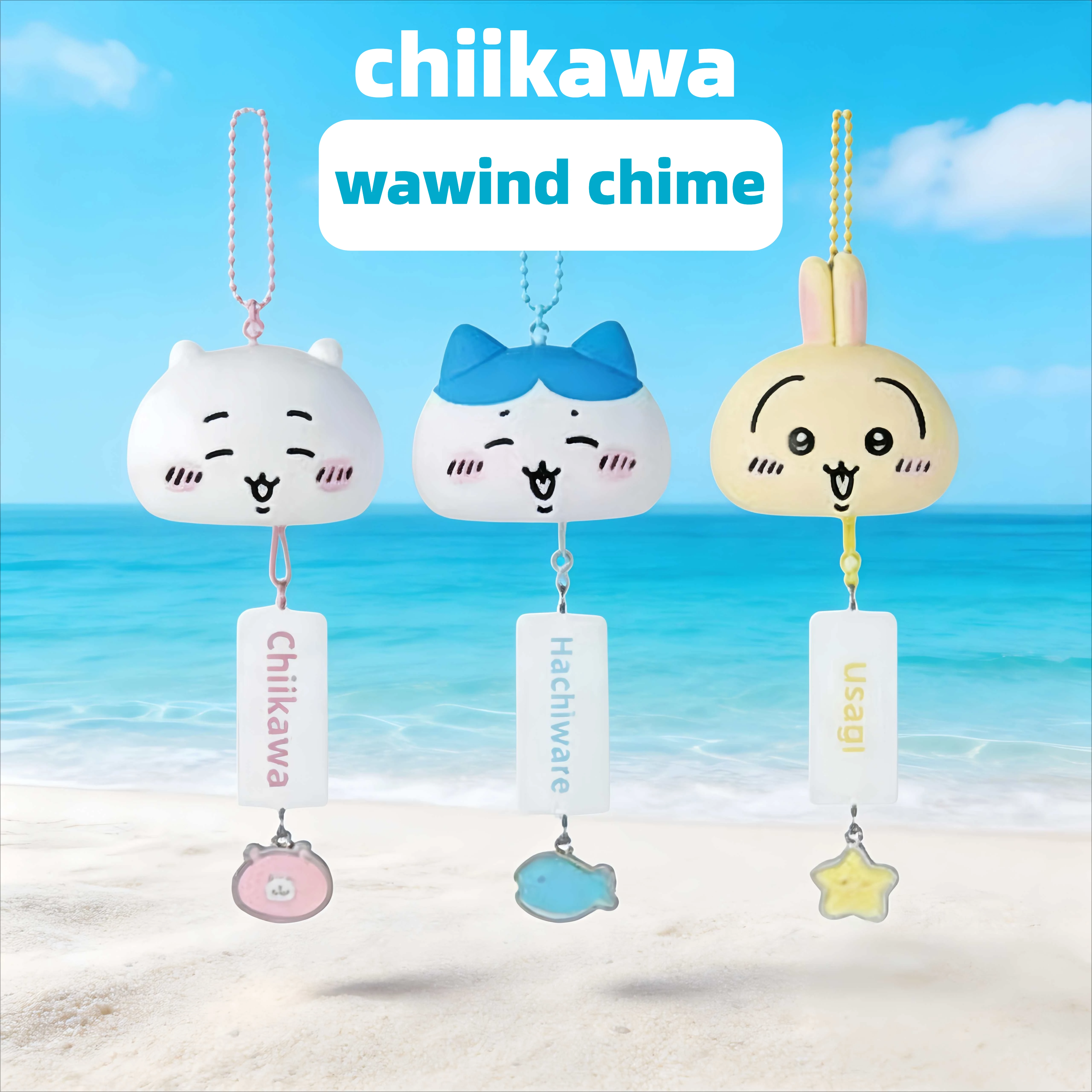 Chikawa Wind Chime Pendant with Cute Surrounding Decorations Dingdong Bell Keychain for Car Interior Decoration Gift in Stock