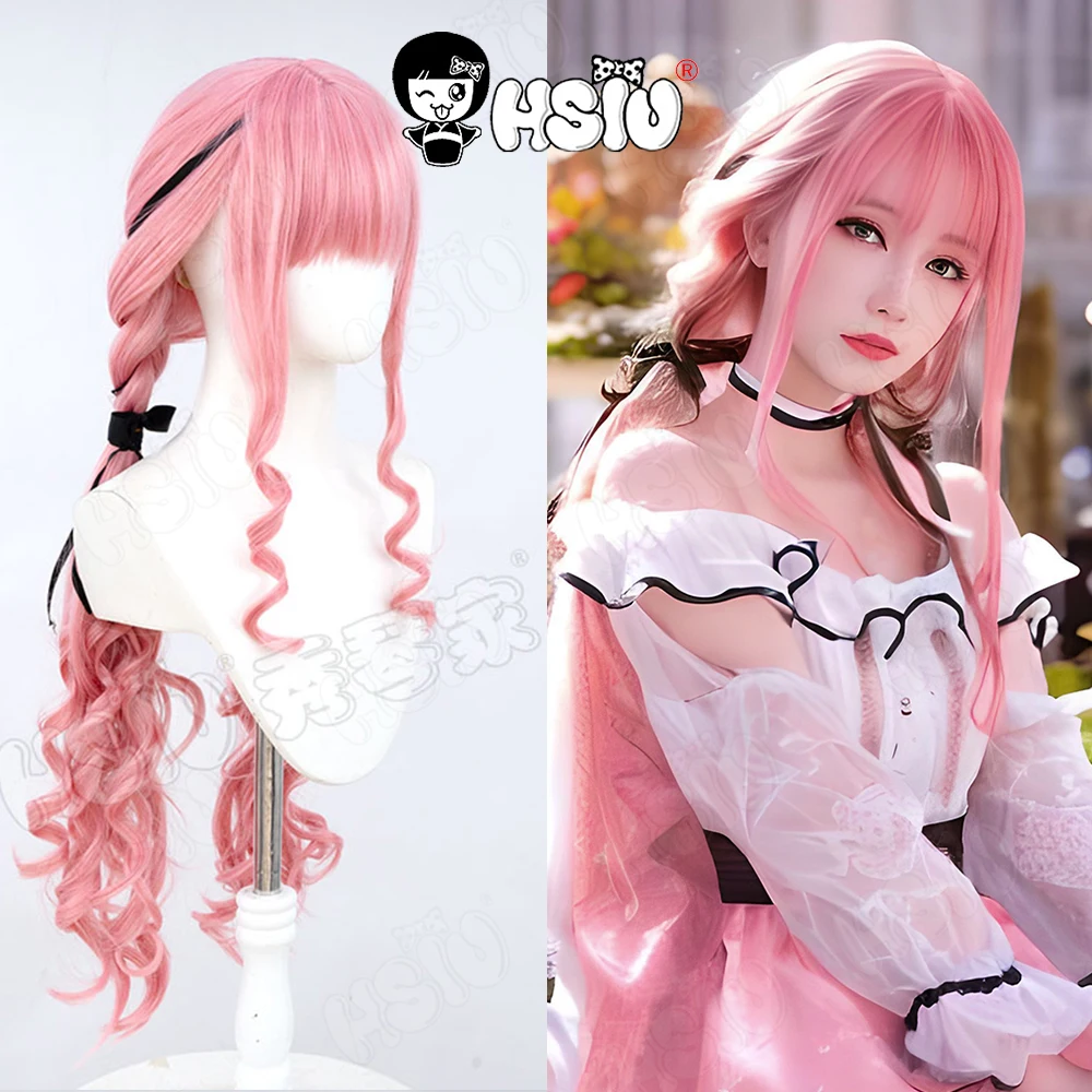 Nikki Cosplay Wig HSIU 80CM Mixed smoke pink long hair Synthetic Wig+Wig cap Game Infinity Nikki Cosplay Wig
