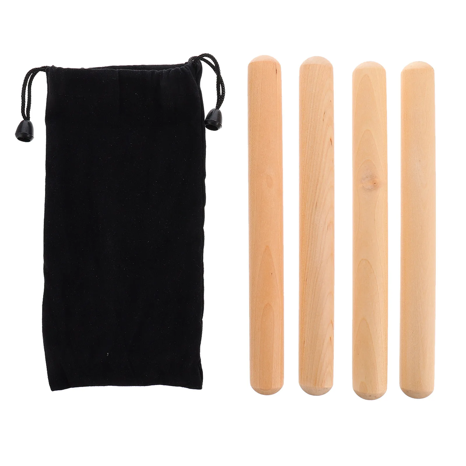 

2Pairs Classical Wood Claves Rhythm Sticks Made of Natural Hardwood Improves Sense of Learning Tool with Carry Bag