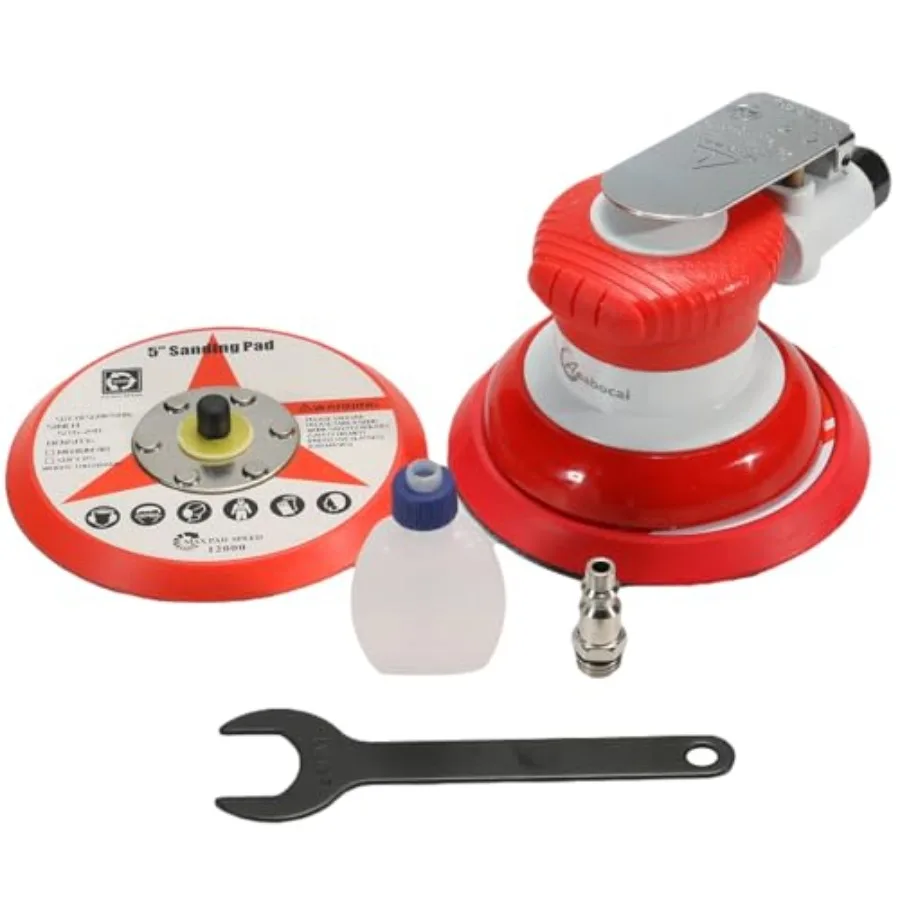 

Air Random Orbital Sander 5inch Dual-Action Sander with PSA and Hook and Loop Backing Pads Pneumatic Palm Sander for Auto body