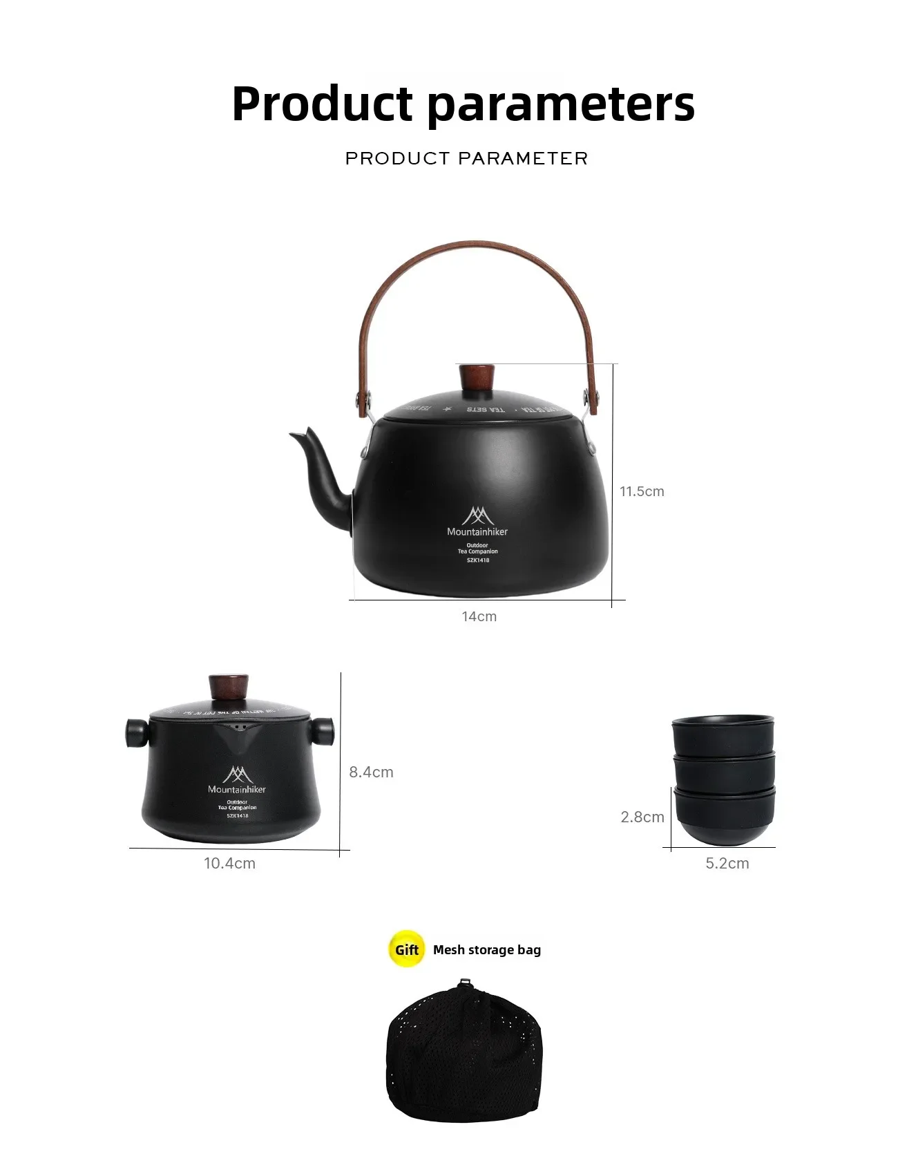 MOUNTAINHIKER Reise-Tee-Set Outdoor Tragbares Mochuan Tee-Set Teefilter Teekanne Teetasse Tee-Zubereitungs-Utensilien Teegeschirr-Sets – Detail 12