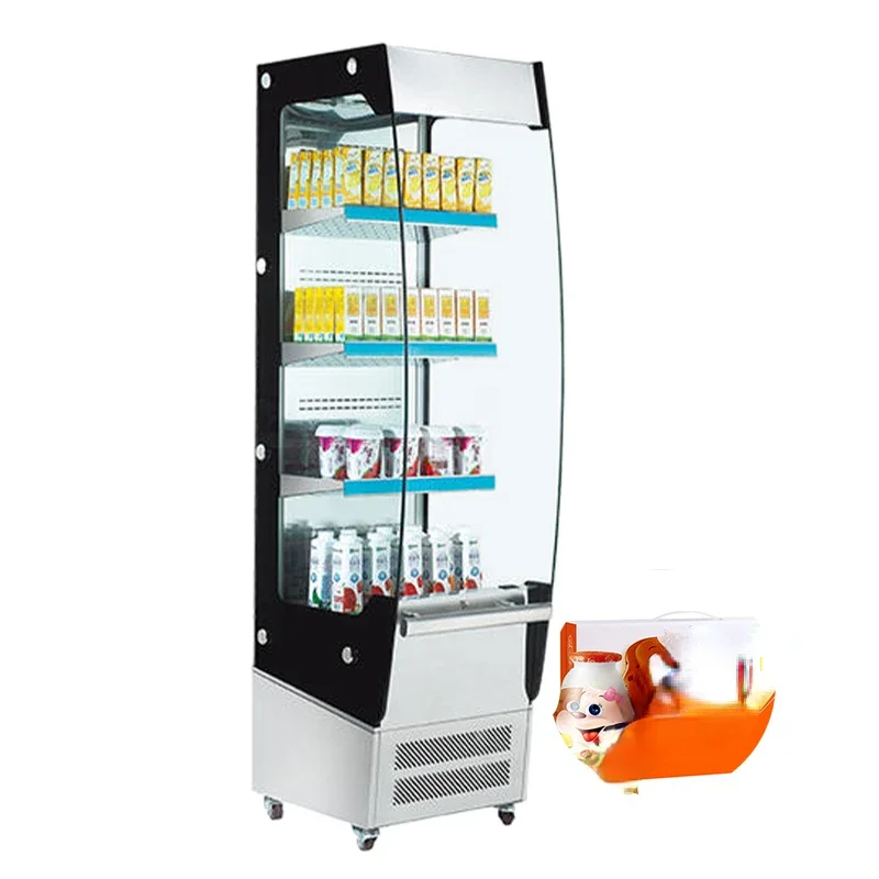 Four-Side Upright Refrigerated Display Cabinet Vertical Cake Show Case Freezer Deli Cabinet