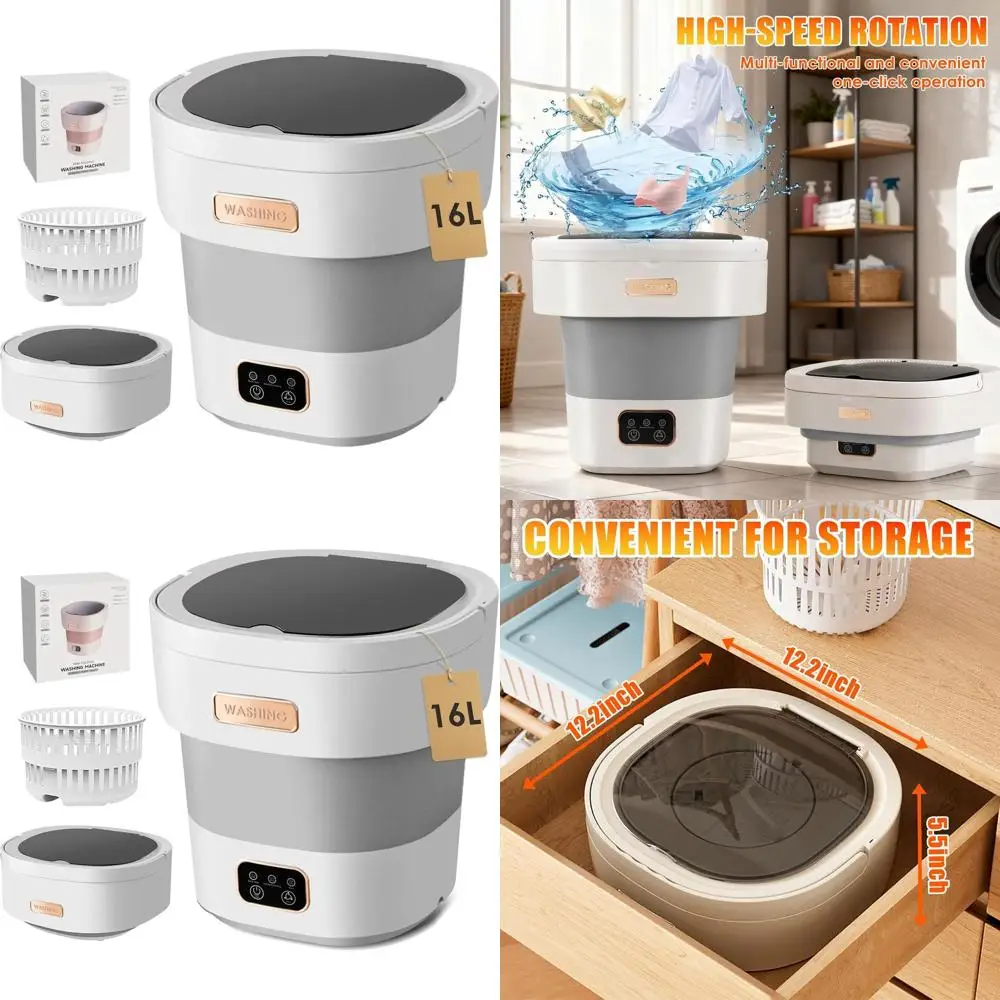 

Компактная мини-стиральная машина на 16 л с отжимной корзиной для глубокой стирки мелкой одежды и деликатных тканей