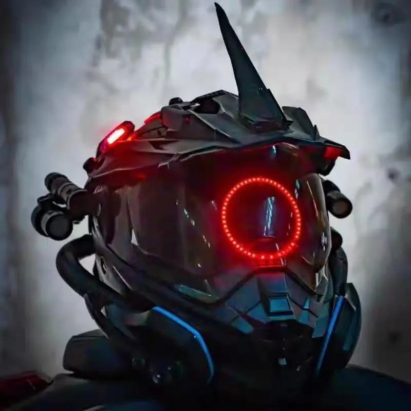 خوذة كيلين: خوذة Cyberpunk متعددة الوظائف، قناع فنون الدفاع عن النفس الروبوتية، خوذة مخلوق الخيال العلمي الغريبة للحفلات التنكرية