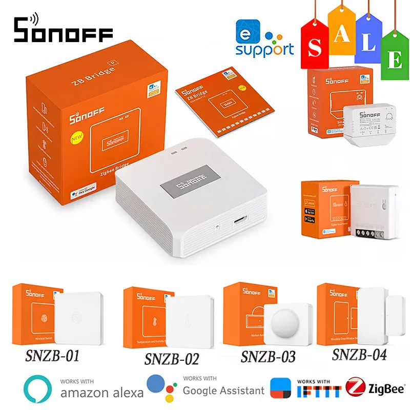 SONOFF Zigbee Bridge Pro/T&H Sensor/Wireless Switch/Door Sensor/Motion Sensor/ZBMINI/ZBMINI-L Work With Ewelink Alexa Google APP