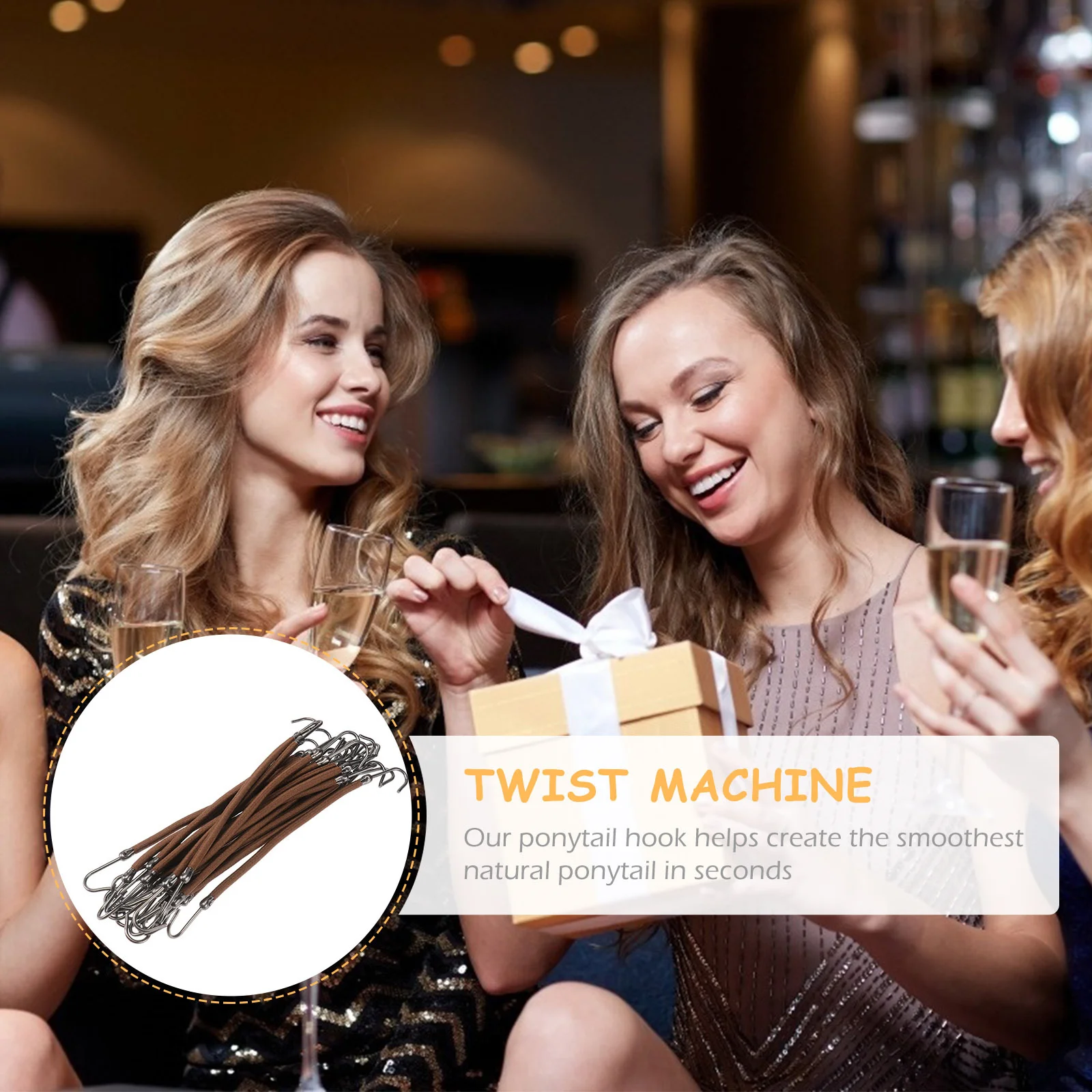 

20Pcs Ponytail Hooks Headbands for Girls Smooth Natural Hairstyling in Seconds Coffee Ponytail Hooks Hair Elastics