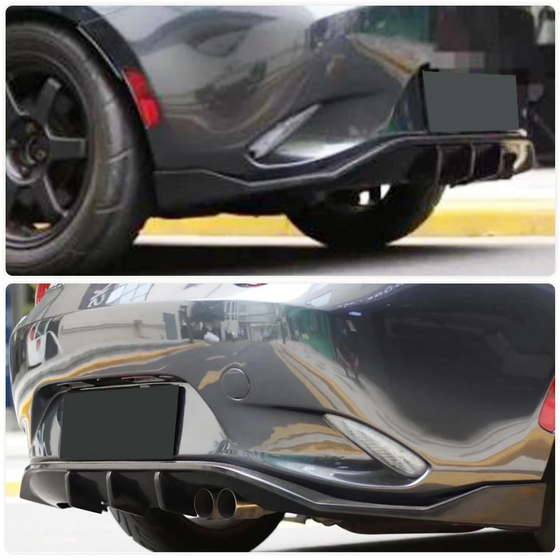 Car Rear Bumper Diffuser Splitters for Mazda MX5 MX-5 ND Miata 4th Generation PU Black Primer Car Rear Diffuser Tuning Diffuser