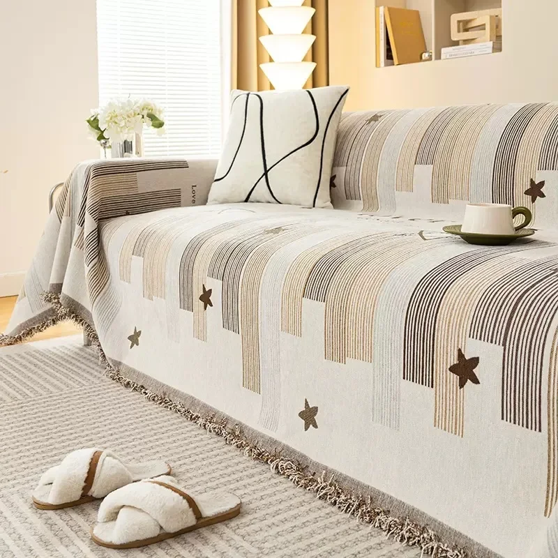 

1 шт., двустороннее полотенце для дивана, цельный минималистичный стильный пылезащитный коврик Chenier, универсальный, всесезонный, ткань с полным покрытием