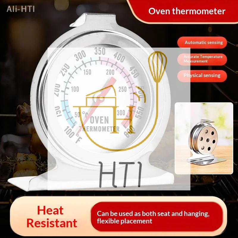 1Pcs Kitchen Tools 300°C Stainless Oven Thermograph Mini Dial Stand Up Temperature Meter BBQ Thermograph Household Oven Cookware