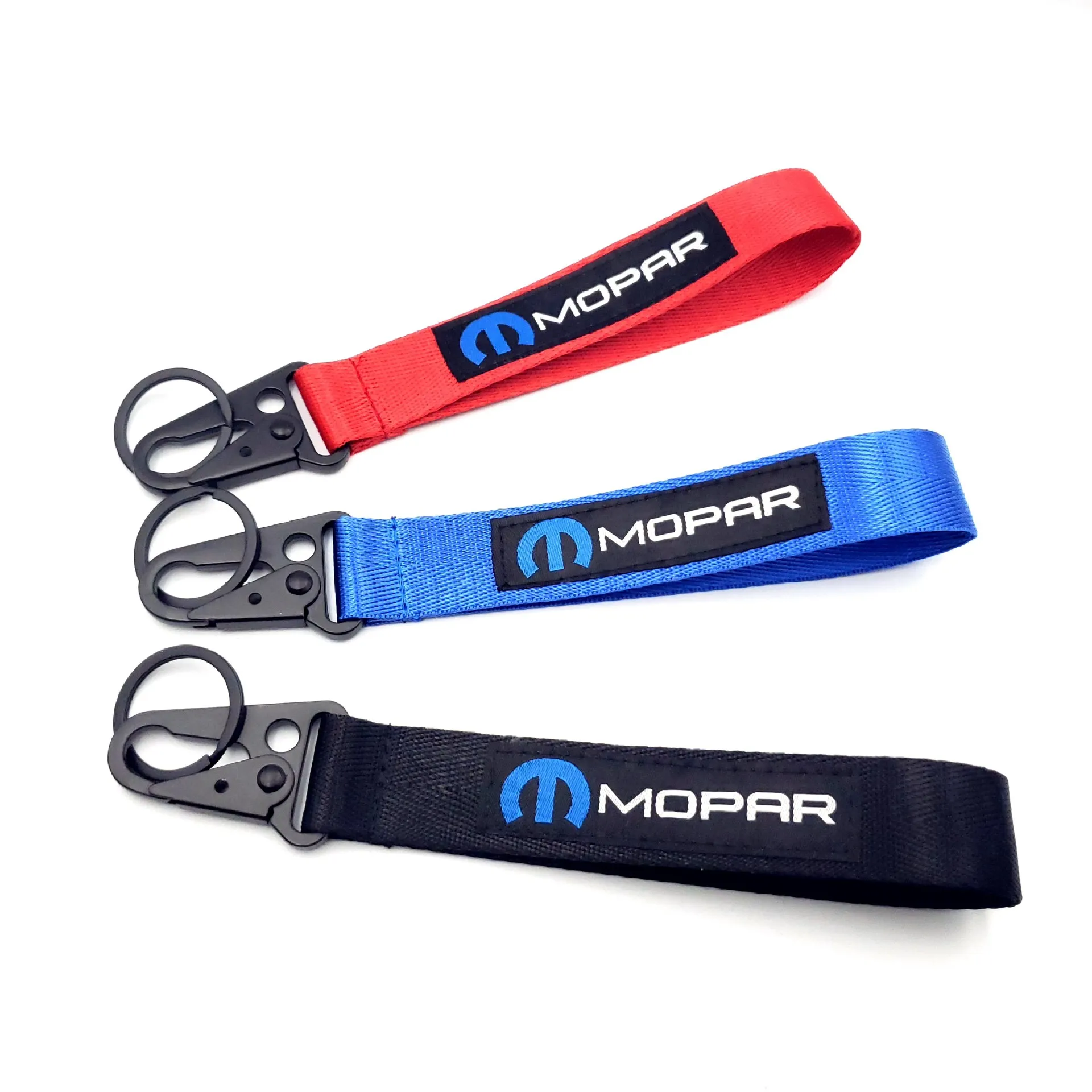 Car Seat belt material nylon cloth keychain embroidery stitching for MOPAR emblem for Chrysler jeep ford chevrolet accessories