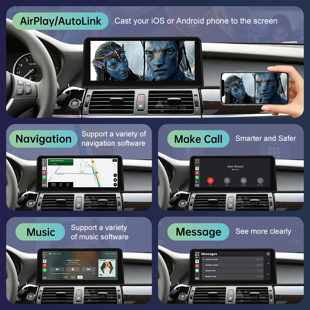 Display multimediale per auto Android Auto CarPlay wireless per BMW Serie 1 E81 E82 E87 E88 Sistema CCC/CIC Touch Screen Autoradio