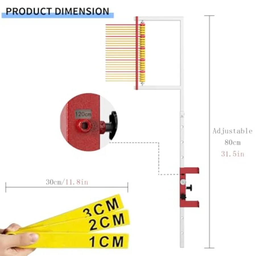 Outdoor vertical jump measurement tool wall mounted aluminum alloy black 27.5-47 inches adjustable height with clear scale mark