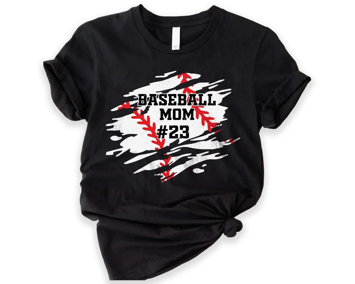 تي شيرت بيسبول ماما للأم للنساء، ألوان مريحة للعائلة في عيد الأم #1