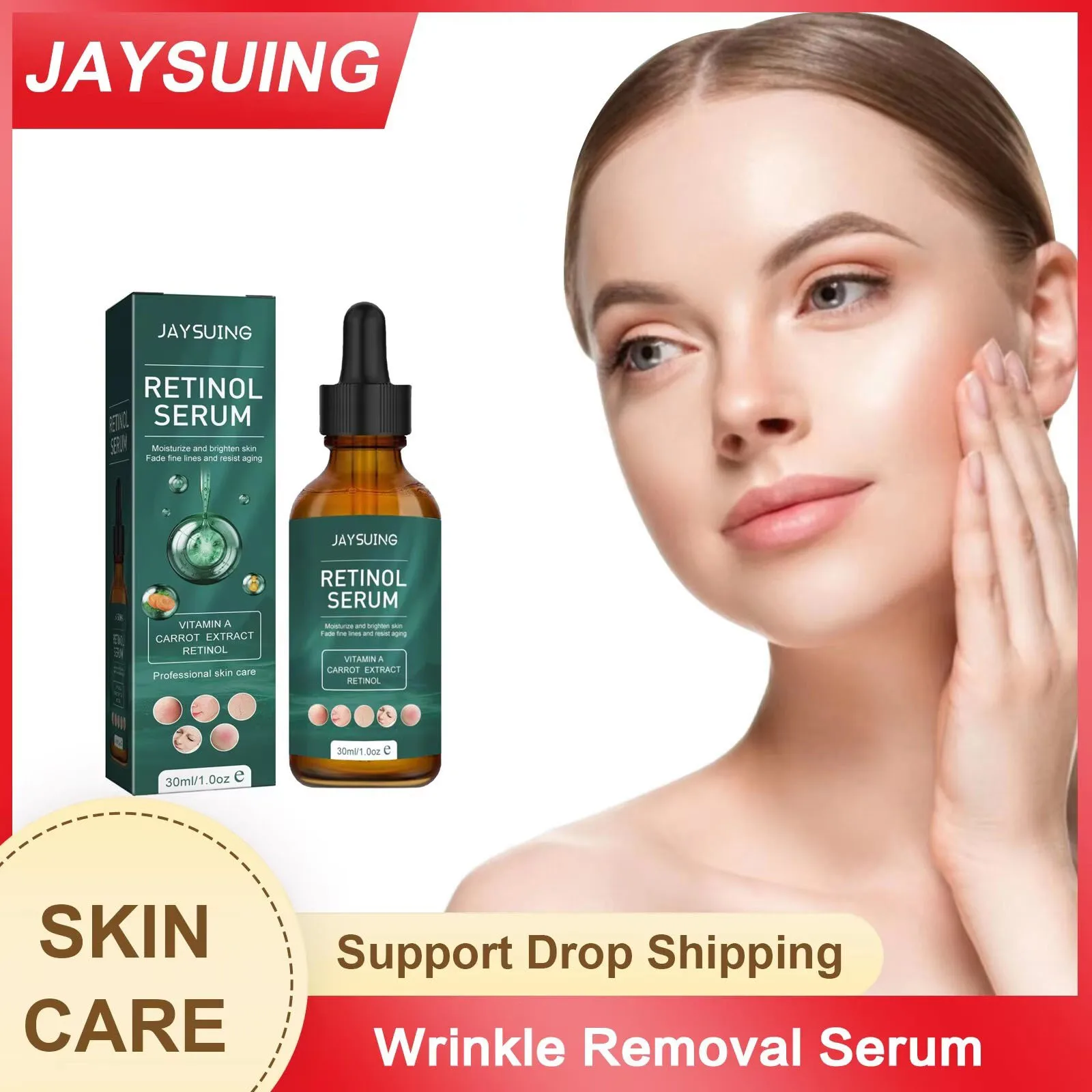 Retinol Anti Aging Serum Remove Fine Line Wrinkle Removal Pores Shrinking Improve Dullness Correct Melan-in Moisturizing Essence