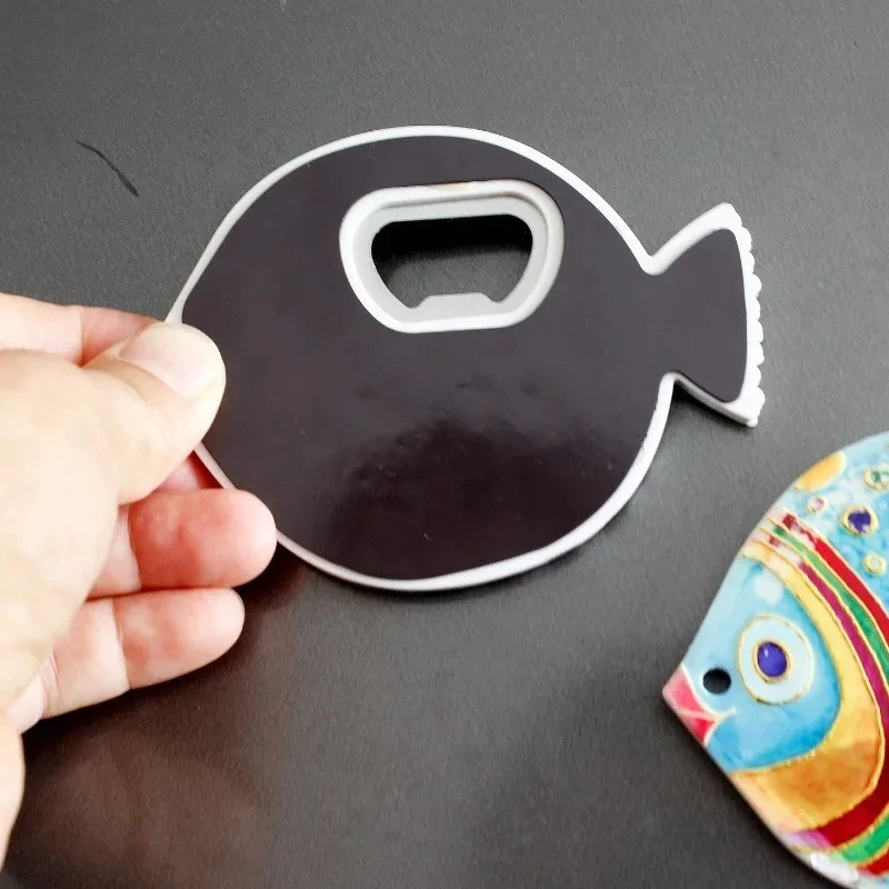 1pc Hot Stamping Small Fish Refrigerator Sticker Cute Chinese Style Animal Decoration Creative Bottle Opener Home Decoration