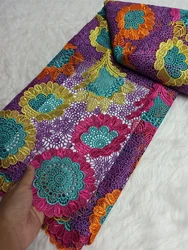 French Lace Fabric Guipure Embroidery 2025 African Lace High Quality Cord Lace For Women Party Dress 5 Yards
