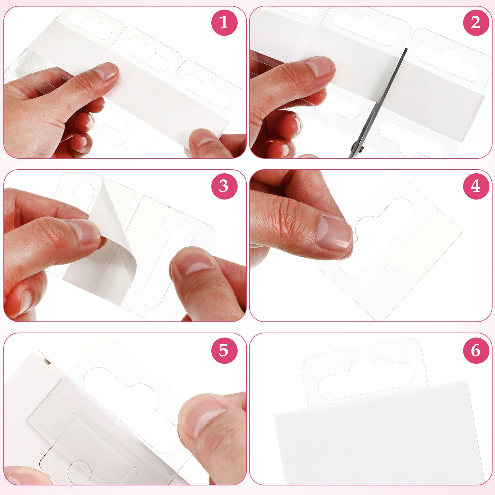 100 pcs Perekat Gantung Transparan Heavy Duty untuk Display Retail, Kemasan, Rak, Perlengkapan, Perekat Karton, Signage