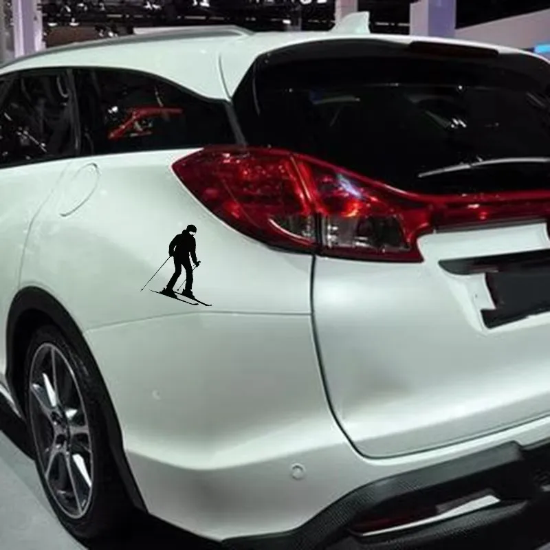 Skier تصميم التصميم نافذة الوفير دراجة نارية خزان الوقود الديكور الفينيل ملصقات السيارات للماء #2