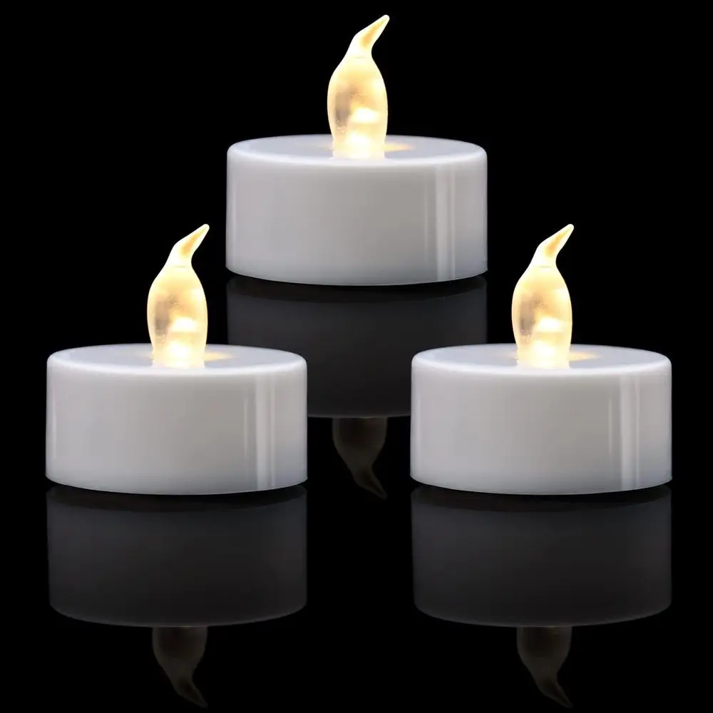 50 Pack Long-Lasting Warm White LED Tea Lights, Battery-Powered for Decorative Use