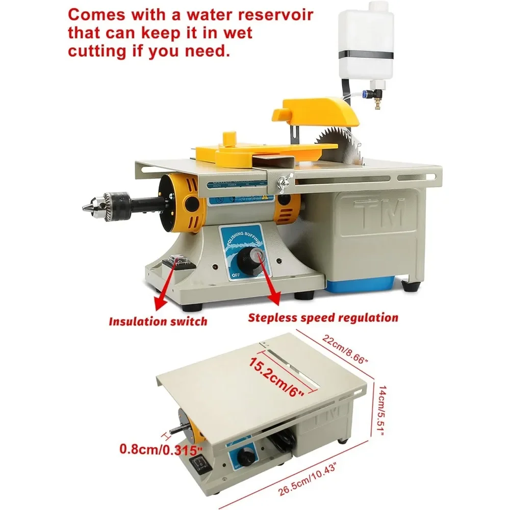 Jóias Lapidary Serra para Corte Rochas, Mini Mesa Serras Grinder, máquina de polimento, Equipamento DIY, 110V, 0-10000r/min