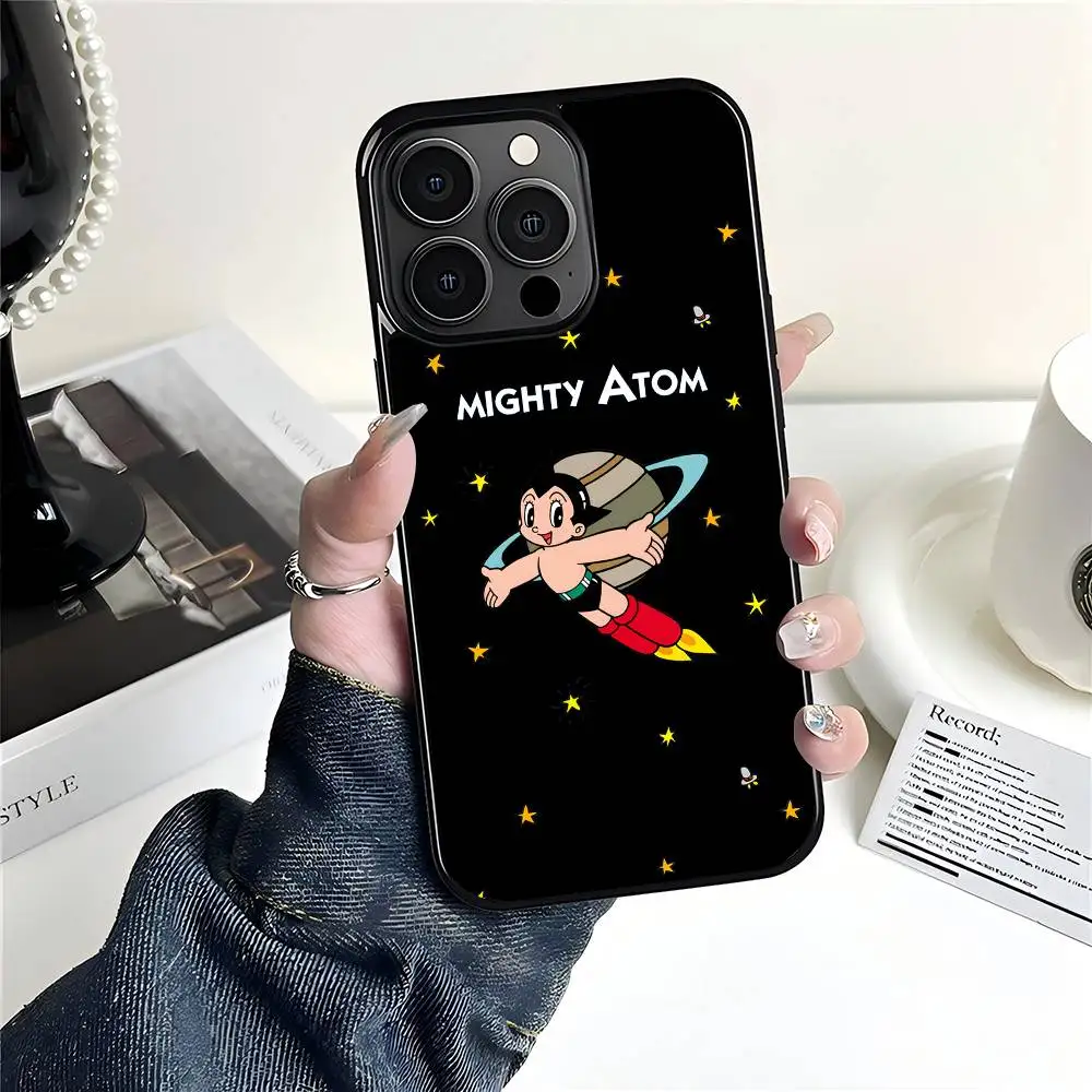 Funda para Teléfono Anime M-Mighty A-Atom para iPhone 17 Air 16 15 Pro Max 14 Plus 13 12 11, Carcasa Trasera Rígida de PC Negra a Prueba de Caídas