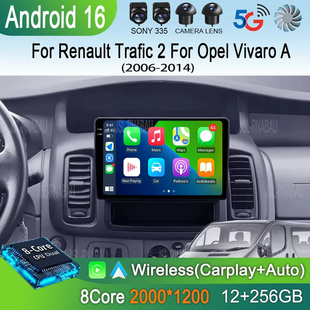 

Android для Renault Trafic 2 для Opel Vivaro A для Nissan primastar 2006-2014 автомобильный радиоприемник мультимедийный видеоплеер навигация GPS