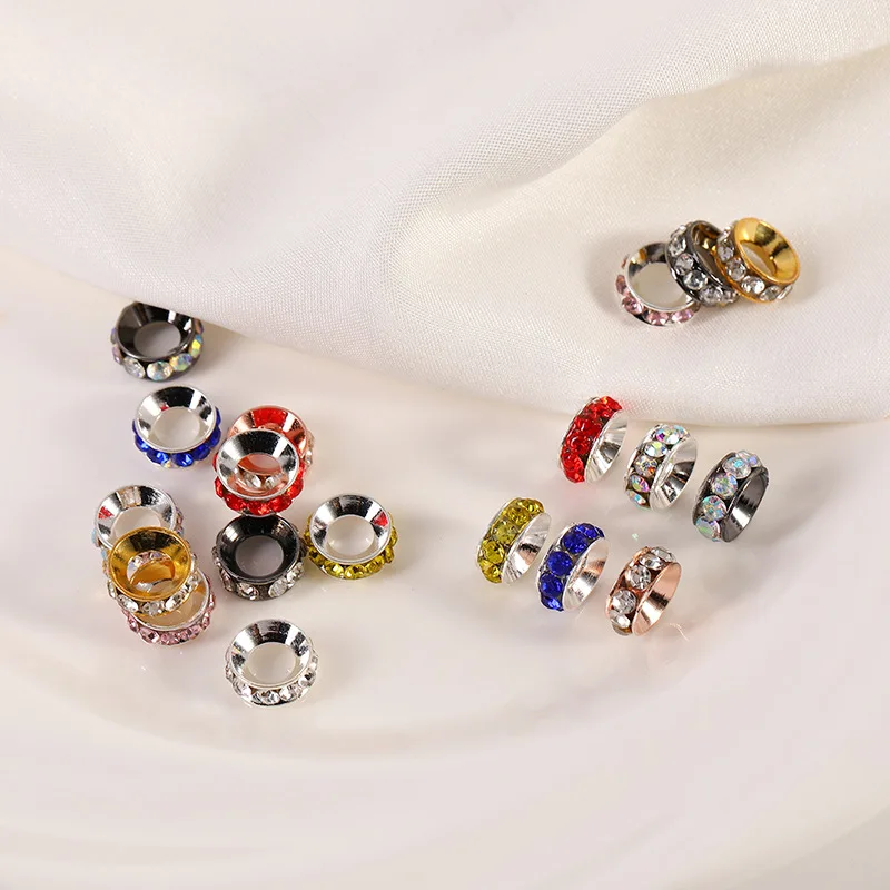 

200Pcs Diamond Spacer Glitter Beads DIY Beaded Making Supplies Colored Beaded Making Diamond Bracelet Necklace Accessories